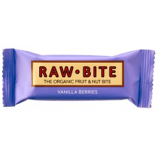 Raw Bite BIO augļu-riekstu batoniņš ar vaniļu un ogām (raw), 50g 